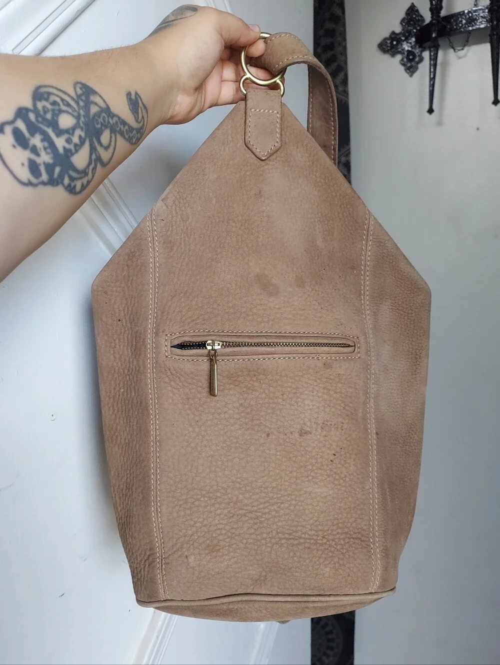 Vintage Coach Sonoma Collection Nubuc Sand Flat Pack Sling 4944⌛️